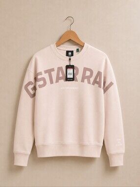 G-Star Pink Crewneck Sweatshirt with Black Logo